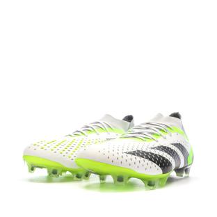 Chaussures de Foot Blanc/Gris/Vert Adidas Predator Accuracy.1 FG vue 6