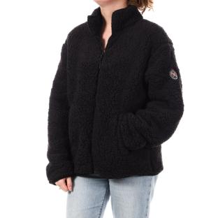 Veste Sherpa Noir Femme Full Compagnie des Amériques Zip vue 0