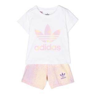 Ensemble Blanc/Jaune Fille Adidas HK2909 pas cher