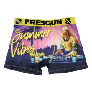 Boxer Violet/Jaune à Imprimés Garçon Freegun Vib pas cher