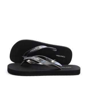 Tongs Noir Femme Calvin Klein Jeans Flip Flop Tpu Metall vue 0