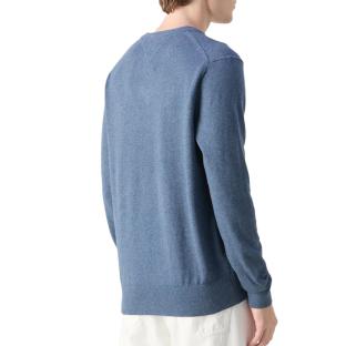 Pull Bleu Moyen Homme Tommy Hilfiger Pima vue 2