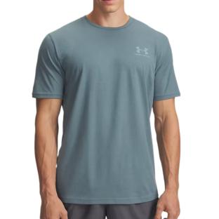 T-shirt Gris/Bleu Homme Under Armour Left Chest vue 0