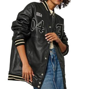 Blouson en Cuir Noir Femme Kaporal Sofa pas cher