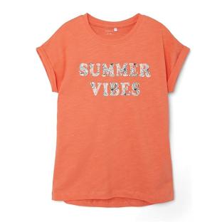 T-shirt Orange Fille Name it Famma pas cher