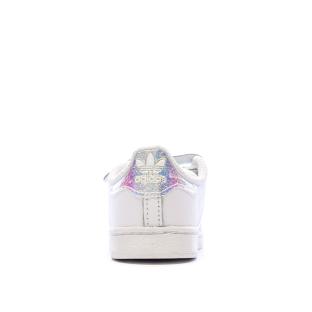 Basket Blanches Fille Adidas SUPERSTAR CF I vue 3