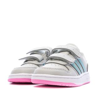 Baskets Grise Fille Adidas Hoops 2.0 vue 6