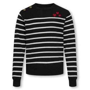 Pull à Rayures Noir Fille Kids ONLY Gtiba vue 0