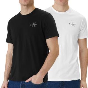 x2 T-Shirt Blanc/Noir Homme Calvin Klein Jeans Classic Micro vue 0