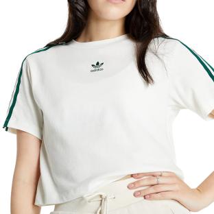 T-shirt Blanc/Vert Fille Adidas Cropped pas cher