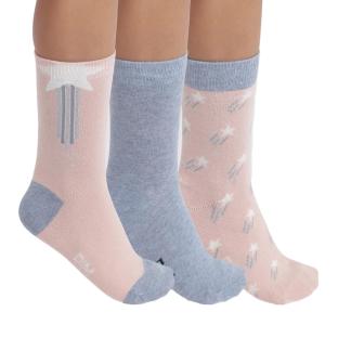 3x Paires de Chaussettes Rose/Bleu Fille Dim D0DG8 pas cher