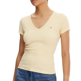 T-Shirt Jaune Femme Tommy Hilfiger Essential pas cher