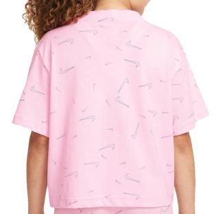 T-Shirt Rose/Blanc Fille Nike Boxy vue 2