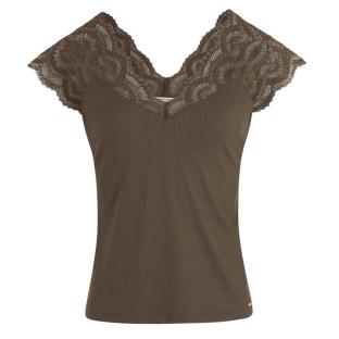 T-Shirt Kaki Femme Morgan Dentelle vue 2