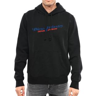 Sweat Noir/Rouge Homme Diesel Felpa pas cher