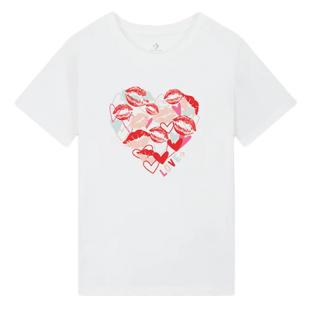 T-shirt Blanc Femme Converse Valentine's Day Heart pas cher