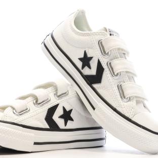 Baskets Blanches/Marines Garçon Converse Star Player vue 0