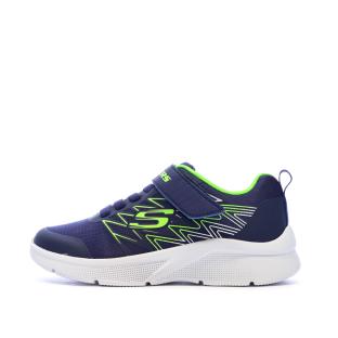 Baskets Marine/Vert Fluo Garçon Skechers Microspec-texlor pas cher