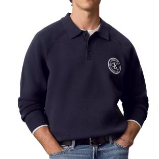 Herren-Pullover in Marineblau von Calvin Klein Jeans im Varsity-Stil Ansicht 0