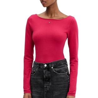 T-shirt Rose Foncé Femme Tommy Hilfiger Tjw Slim S Flag vue 0