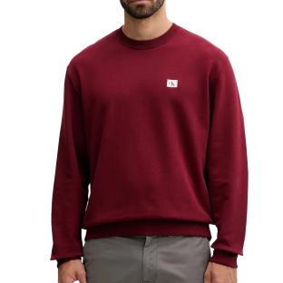 Sweat Bordeaux Homme Calvin Klein Jeans 350 Terry Badge pas cher