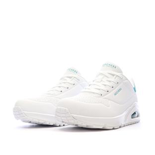 Baskets Blanc/Turquoise Femme Skechers Uno vue 6