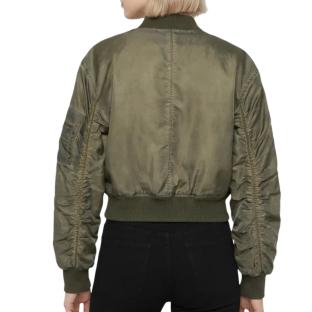 Veste Bomber Femme Kaki Schott Oversize Washed vue 0