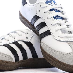 Baskets Adidas Samba Blanches Mixte Junior vue 0