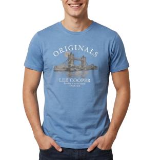 T-Shirt Bleu Homme Lee Cooper LCN820 vue 0