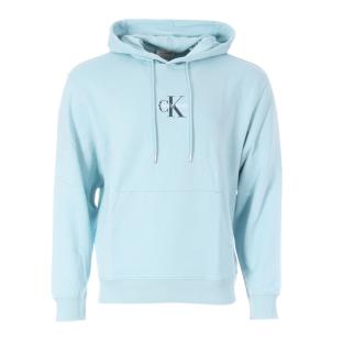Sweat à Capuche Bleu Homme Calvin Klein Jeans 350 Terry Micro pas cher
