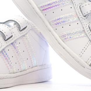 Basket Blanches Fille Adidas SUPERSTAR CF I vue 7