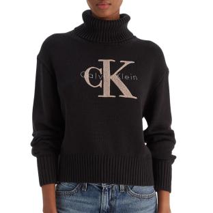 Pull Noir Femme Calvin Klein Jeans Chenille vue 0