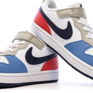 Baskets Blanche/Bleu Garçon Nike Court Borough Low Recraft vue 7