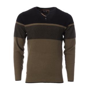 Pull Kaki/Noir Homme RMS26 60963 pas cher