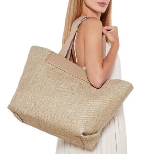 Sac Cabas Beige Raphia Femme Calvin Klein Jeans Ck Raffia pas cher