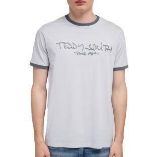 T-Shirt Bleu Glacier Homme Teddy Smith Ticlass pas cher