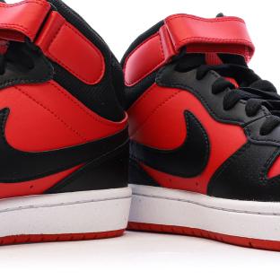 Baskets Noir/Rouge Mixte Nike Court Borough Mid 2 vue 0