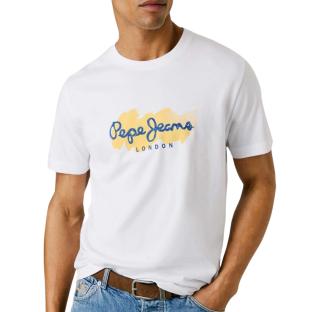 T-shirt Blanc Homme Pepe jeans Milton vue 0
