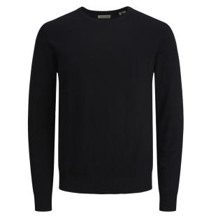 Pull Noir Garçon Jack & Jones Knit Neck pas cher