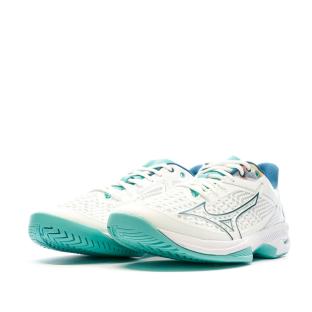 Chaussures de Tennis Blanches/Bleu Femme Mizuno Exceed Tour vue 6