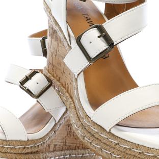Sandales Compensée Blanches Femme Chattawak Summer Camel vue 0