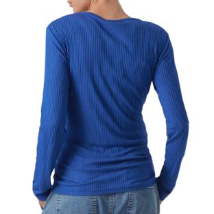 T-Shirt Manches Longues Bleu Femme Mamalicious Lanli 20012985-2°B vue 2