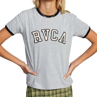 T-shirt Gris Femme RVCA University Ss pas cher