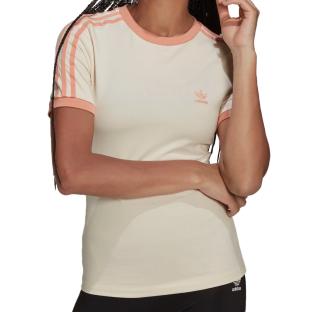 T-shirt écu/corail Femme Adidas Trefoil pas cher