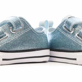 Baskets Bleu Fille Converse Chuck Taylor All Star Glitter vue 6