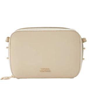 Sac à Bandoulière Écru Tommy Hilfiger Hilfiger Leather pas cher
