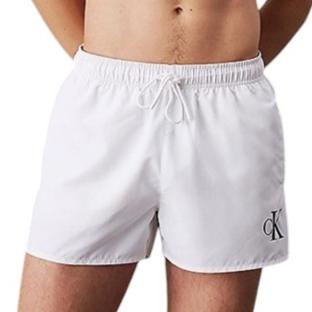 Short de Bain Blanc Homme Calvin Klein Jeans Drawstring pas cher