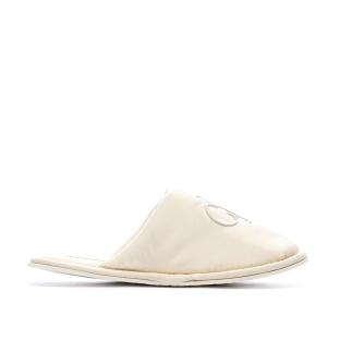 Chaussons Blanc Femme Calvin Klein Jeans Slipper Satin Moire vue 2