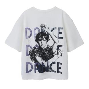 T-shirt Blanc Fille Name it Wednesday vue 2