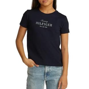 T-Shirt Marine Fille Tommy Hilfiger Script pas cher